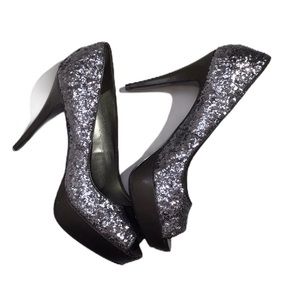 Guess Gaby Gale Glitter Open Toe Pump NWOB
